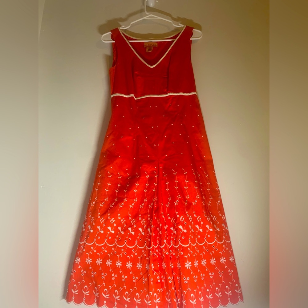 Vintage Bandolino Detailed Red Dress